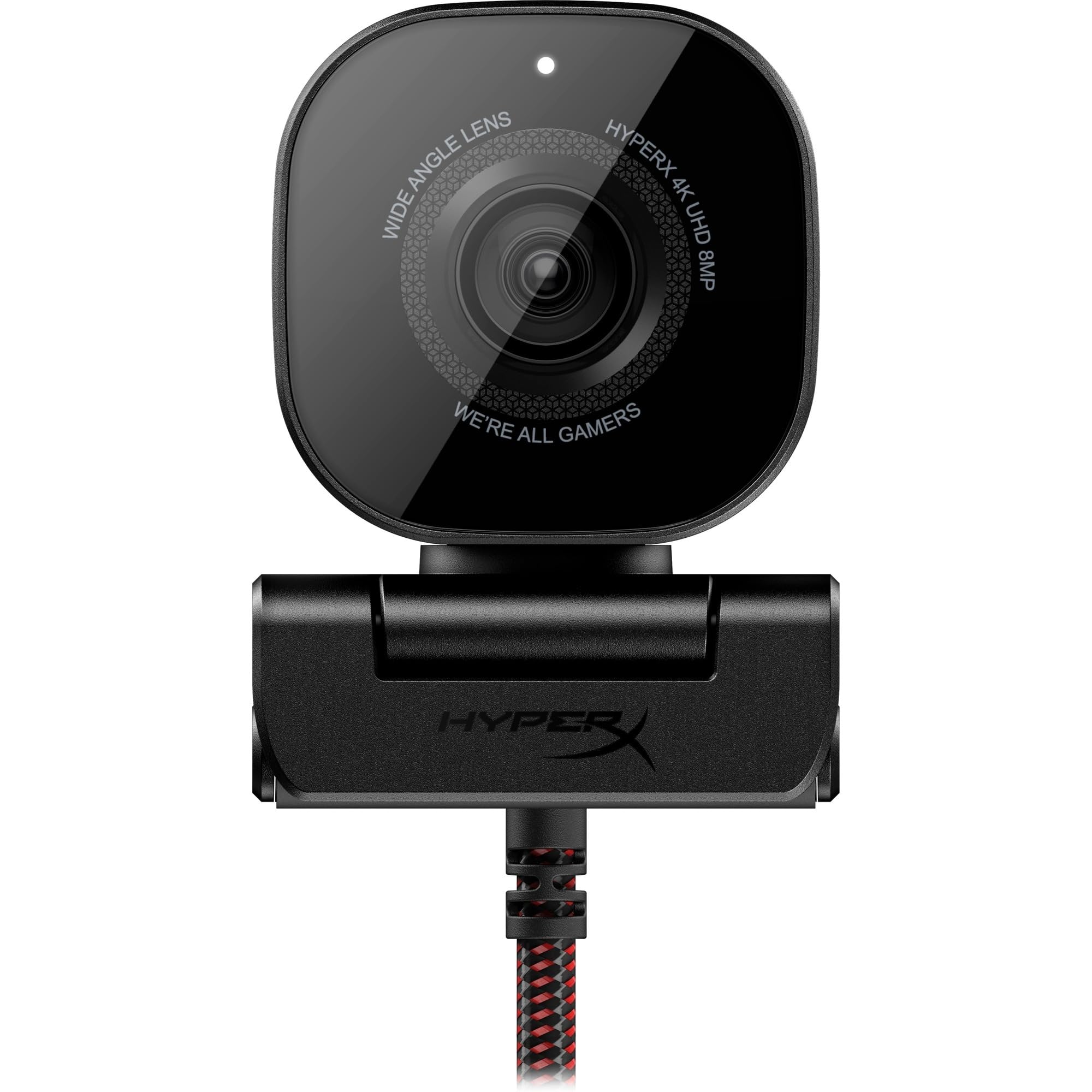 HyperX Vision S Webcam, 4K a 30 fps, FHD a 60 fps, Campo visivo fino a 90°, Sensore Sony Starvis 8 Megapixel, Ruotabile e Inclinabile, Windows Hello, Zoom, Teams, OBS, Discord, PC e Mac, Nero