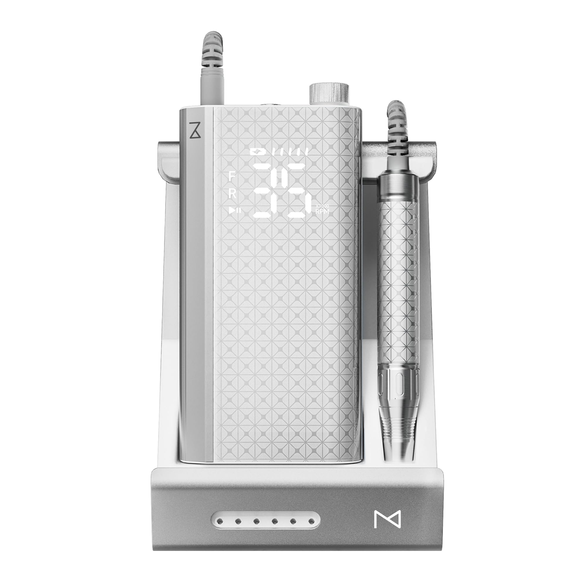 Pro Spin Nail Drill 60W Brushless Motor 35,000 RPM, Cordless Rechargeable Electric Nail F…