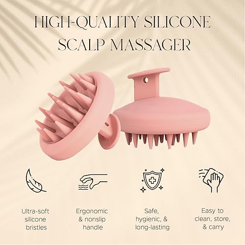 Miniatura 2 de Olegna Cepillo de masaje para el cuero cabelludo, limpiador de silicona para ducha y champú, masajeador de cabeza antideslizante, fácil de limpiar,