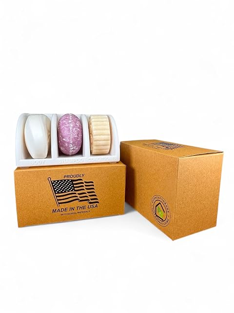 Solid Shampoo Bar Holder Multi-Bar Soap Dish with Drainage Soap Bar Shampoo Bar and Conditioner Bar Bathroom Organizer