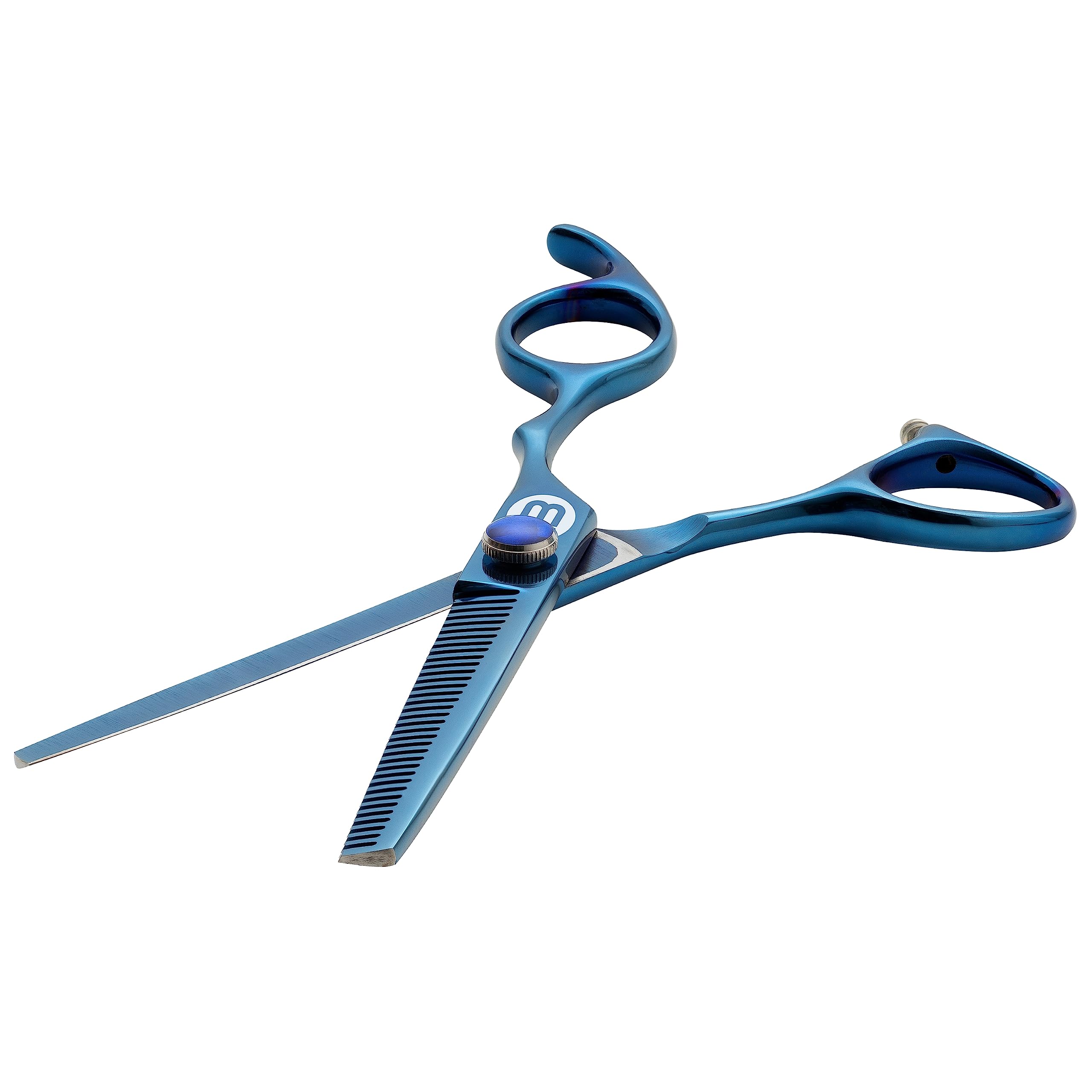 Mikki Doodle, Cane, Cucciolo Forbici Singole per sfoltire e sfumare, Lama Semi-Convessa affilata e Resistente, Punte di Sicurezza smussate, Vite di Tensione Regolabile per Controllo, 16,5 cm