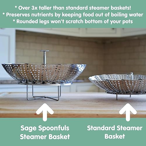 Miniatura 9 de SAGE SPOONFULS - Máquina de alimentos para bebés 10 piezas juego de procesador de alimentos para bebés frutas verduras carne licuadora de alimentos