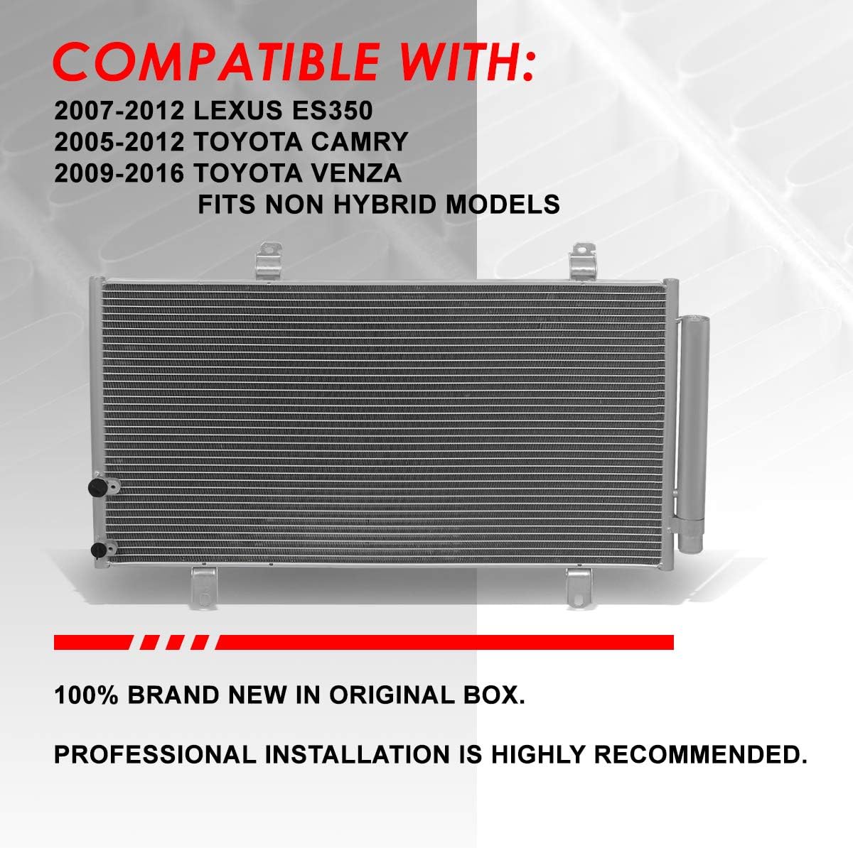 Auto Dynasty 3396 Aluminum A/C Condenser Compatible with Toyota Avalon Camry Venza Lexus Es350 05-16