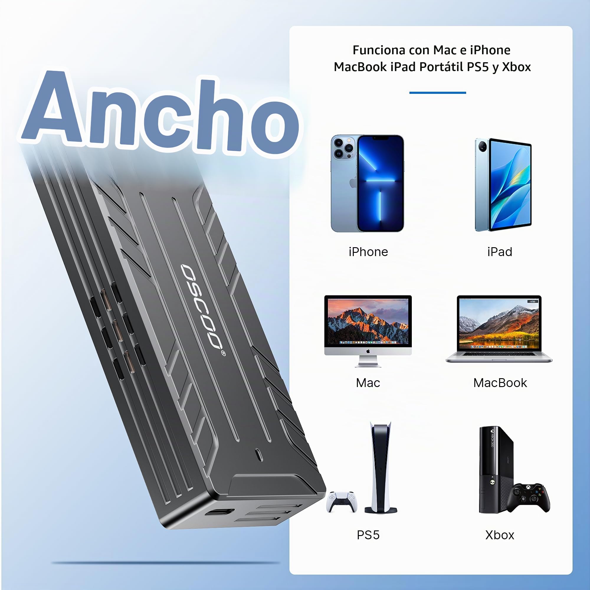 Carcasa M.2 NVMe 40Gbps con Ventilador Activo Thunderbolt 4 | Para M2 2242 2260 2280, NVMe con ventilador de refrigeración integrado, compatible Pro/Max, MacBook,PC,Windows