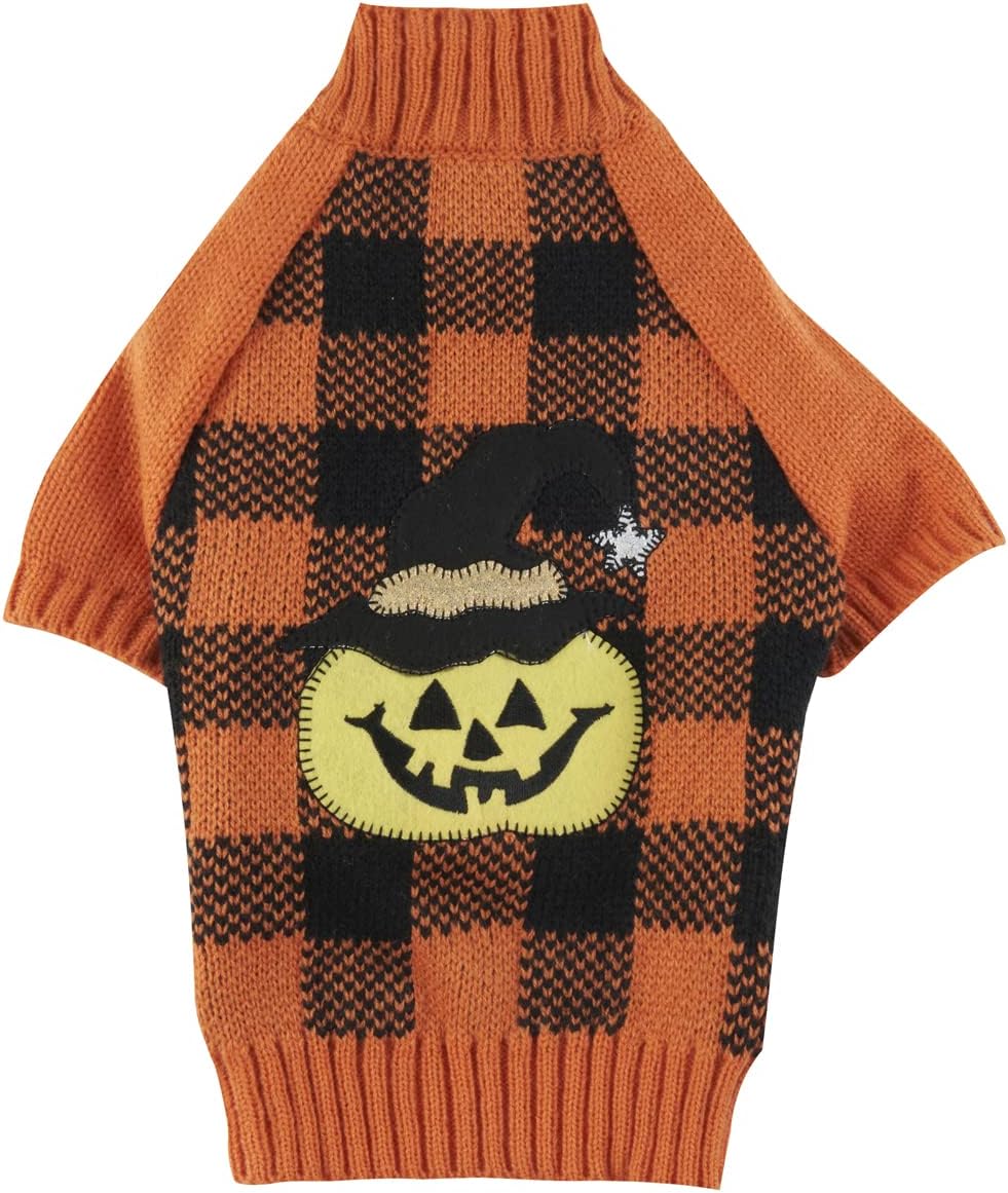 2026 Thanksgiving Fall Dog Clothes Turkey Dog Sweater for Small Dogs, Small (S) Size 12" Orange Brown image 3