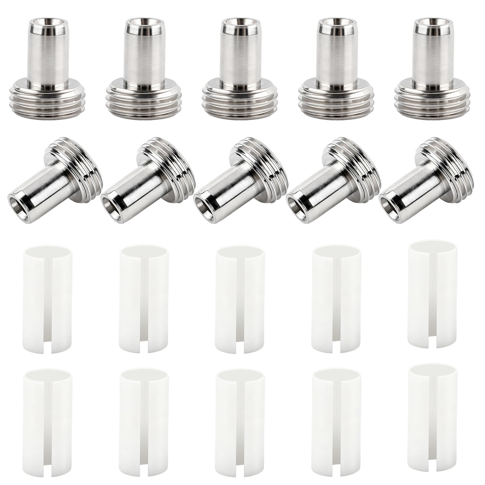 20 Pcs Fiber Optic Visual Fault Locator Replacement Parts - 10 Fiber Optical Ceramic Core Tube Sleeve and 10 Metal Heads Tips Fitting Connectors for Tester Light Meter Network Cable Tester-image-47