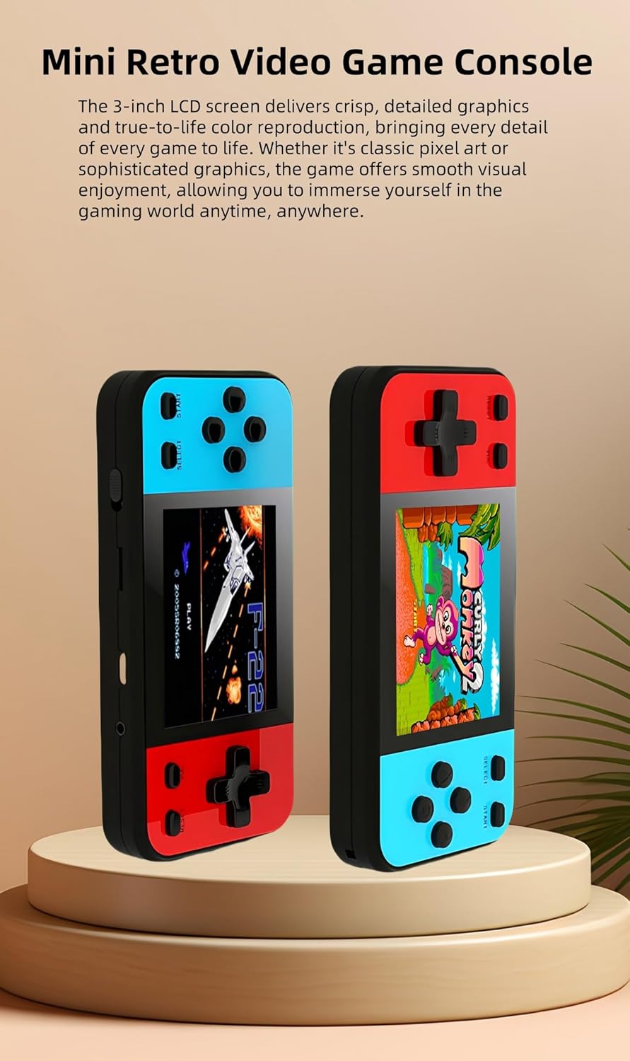 JXD Mini 3-inch LCD Screen Retro Video Game Console with 240 Games Connects to TV Children's Handheld Electronic Game Puzzle Toys Christmas Travel and Leisure Essential - Image 2