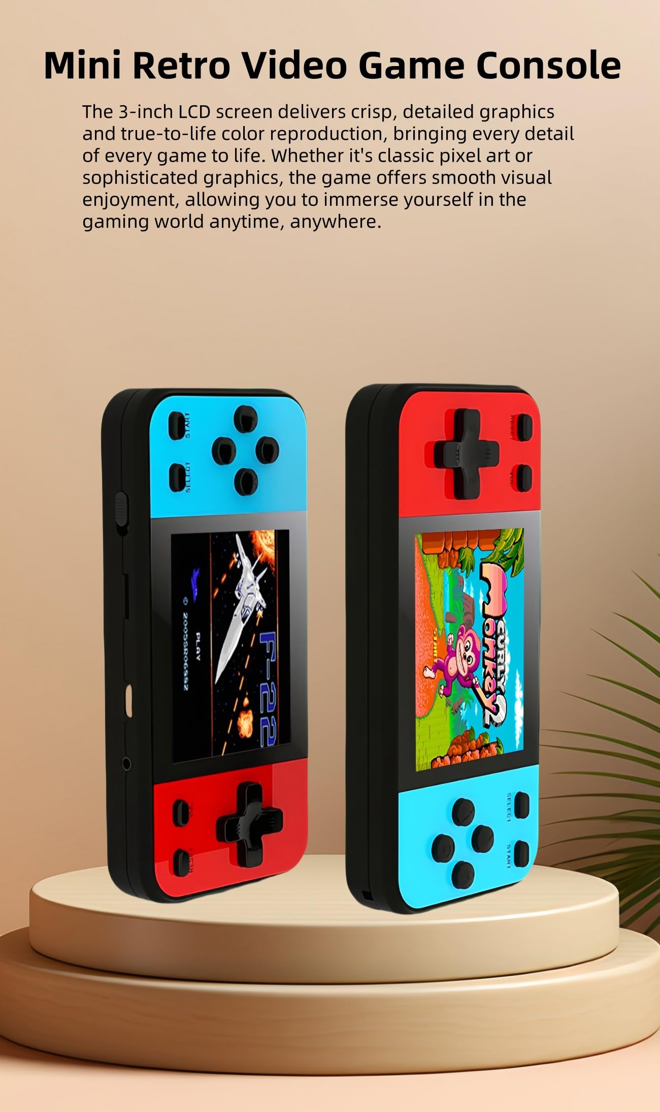 JXD Mini 3-inch LCD screen Retro video game console with 240 games Connects to TV Children's handheld Electronic game Puzzle toys Christmas Travel and leisure essential - Image 2