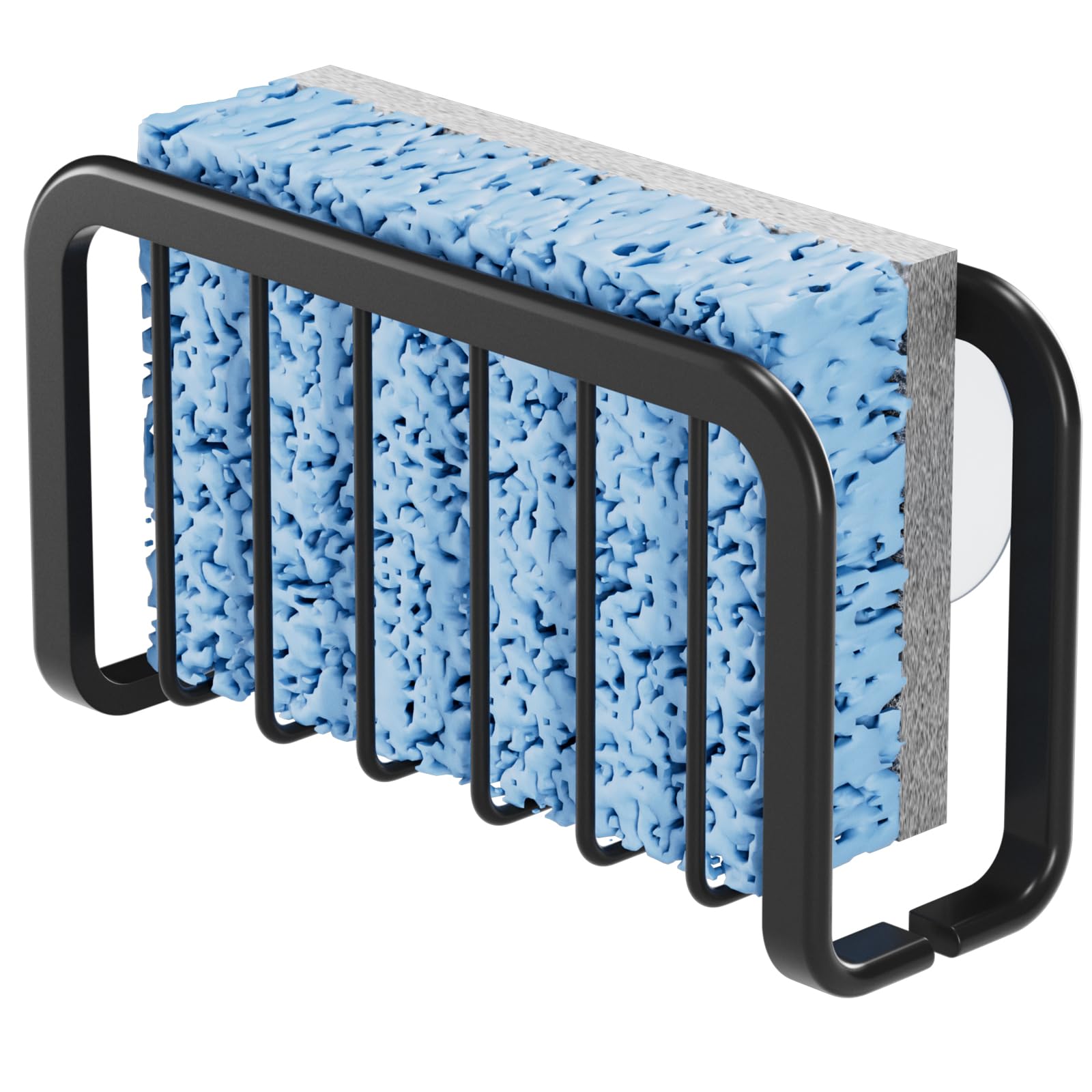 Sponge Holder for Kitchen Sink Anti-Rust Sink Sponge Holder with Suction Cups Aluminum Sink Caddy Kitchen Sink Organizer