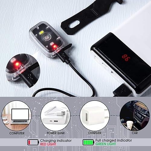 Miniatura 5 de Luces LED de seguridad para corredores, luz trasera de bicicleta recargable por USB, luces estroboscópicas con 5 modos de luces parpadeantes para