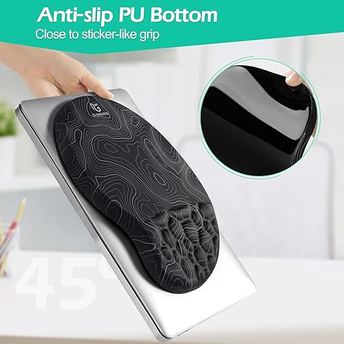 Miniatura 7 de Gimars Alfombrilla de mouse ergonómica de espuma viscoelástica de fibra superfina y grande con reposamuñecas, alfombrilla de mouse con base