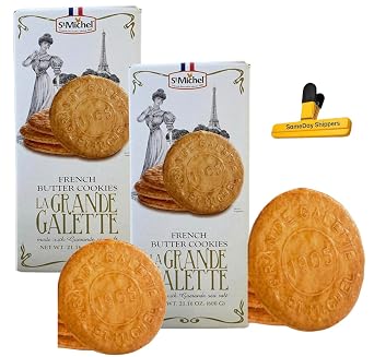 CHRISTMAS COOKIES ST MICHEL COOKIES - 2 PACK | | St Michel French Butter Cookies La Grande Galette - SAMEDAY SHIPPERS SOUVENIR INCLUDED