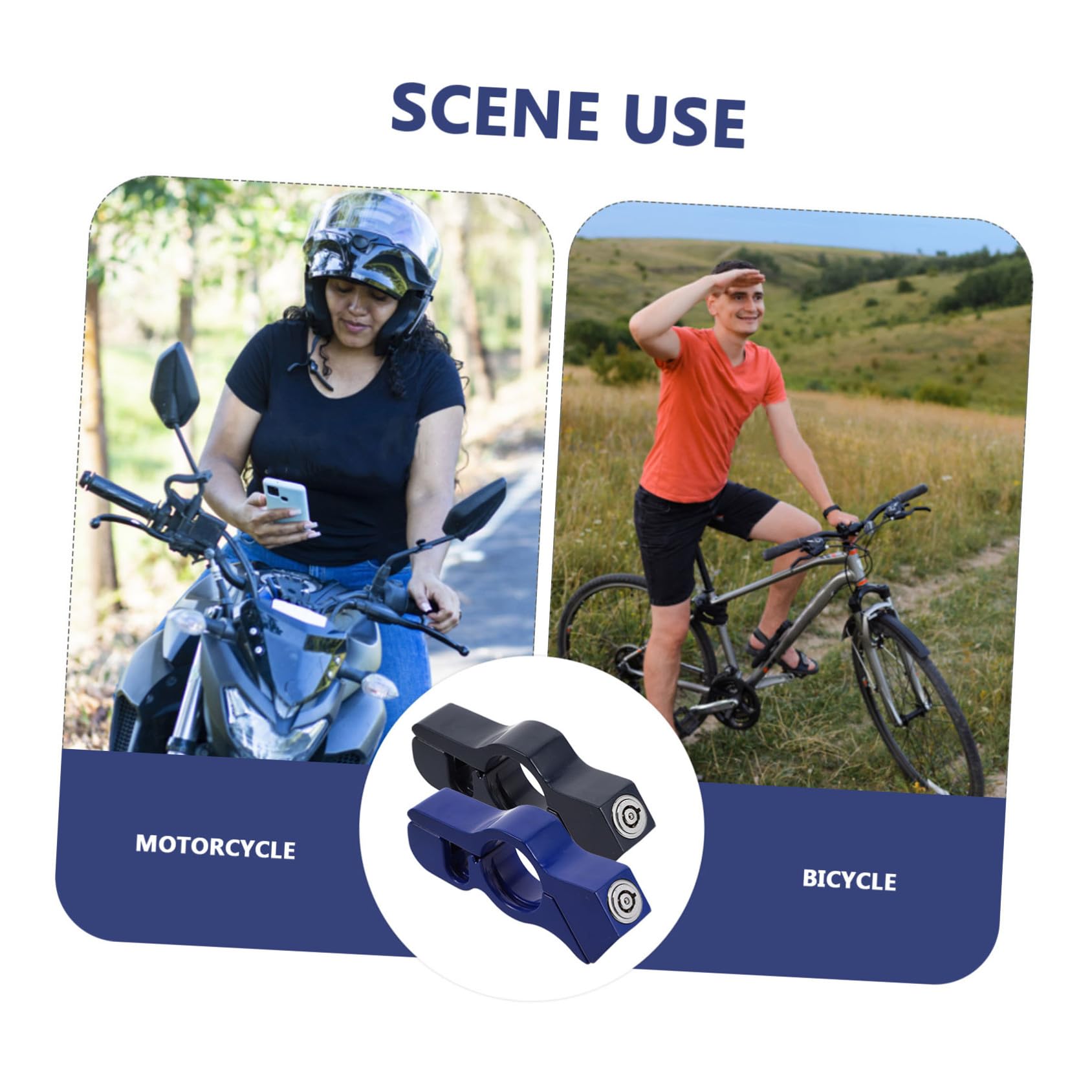 ABOOFAN 2piezas Cerradura Antirrobo para Motocicleta Cerradura de Manillar de Alta Resistencia Protege Freno Acelerador y Manillar para Scooter Bicicleta y ATV