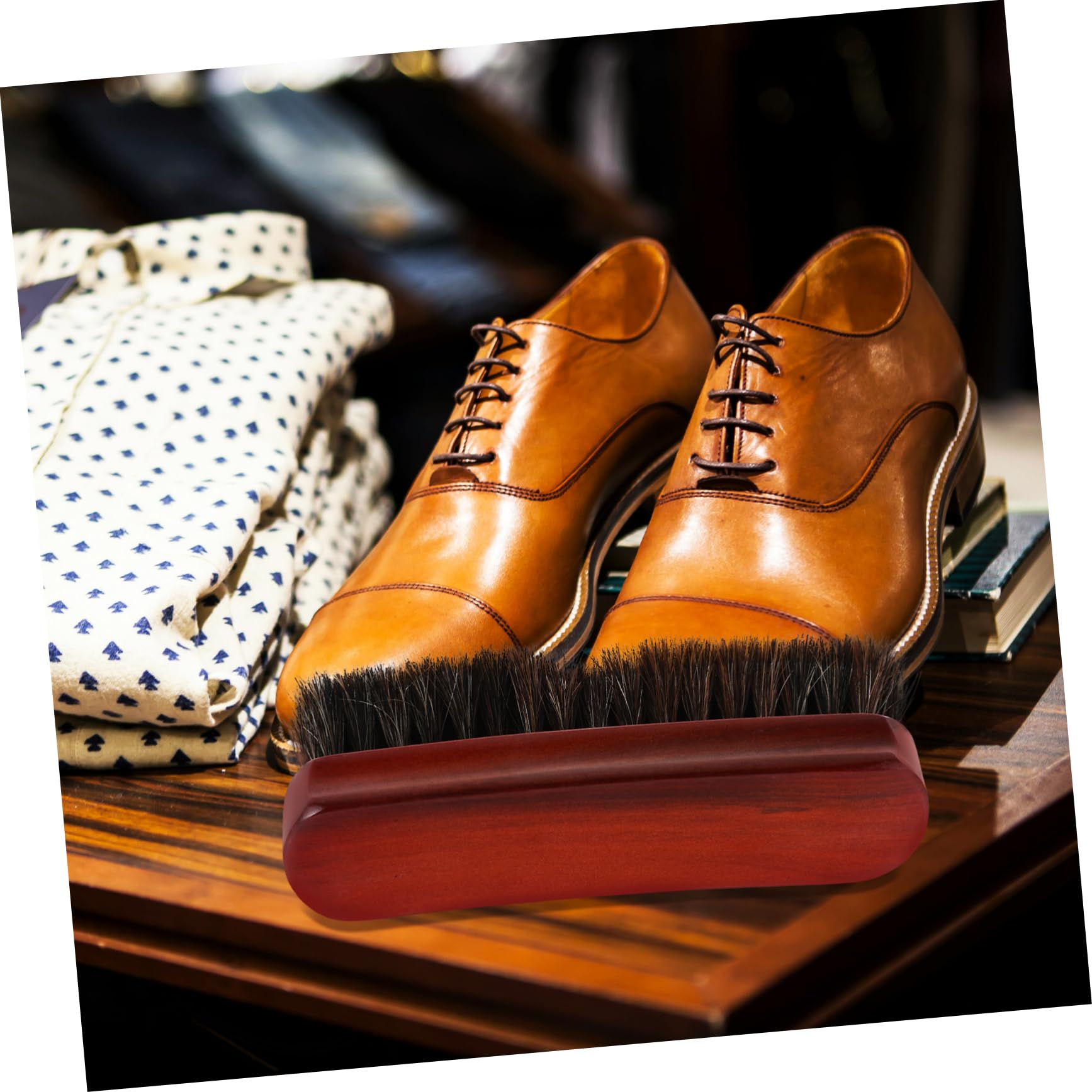 VALICLUD 3piezas Cepillo De Limpieza De Zapatos De Madera Cerdas De Crin De Caballo Herramienta Práctica para Pulido para Calzado y Accesorios
