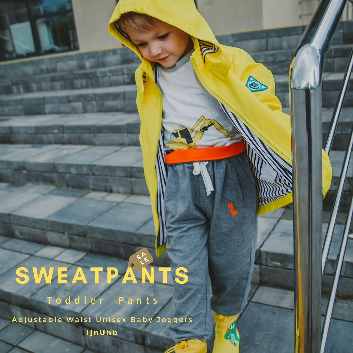 Baby Boy's 2-Pack Pants, Toddler Cotton Pull on Jogger, Kids Dinosaur Drawstring Elastic Sweatpants - Image 4