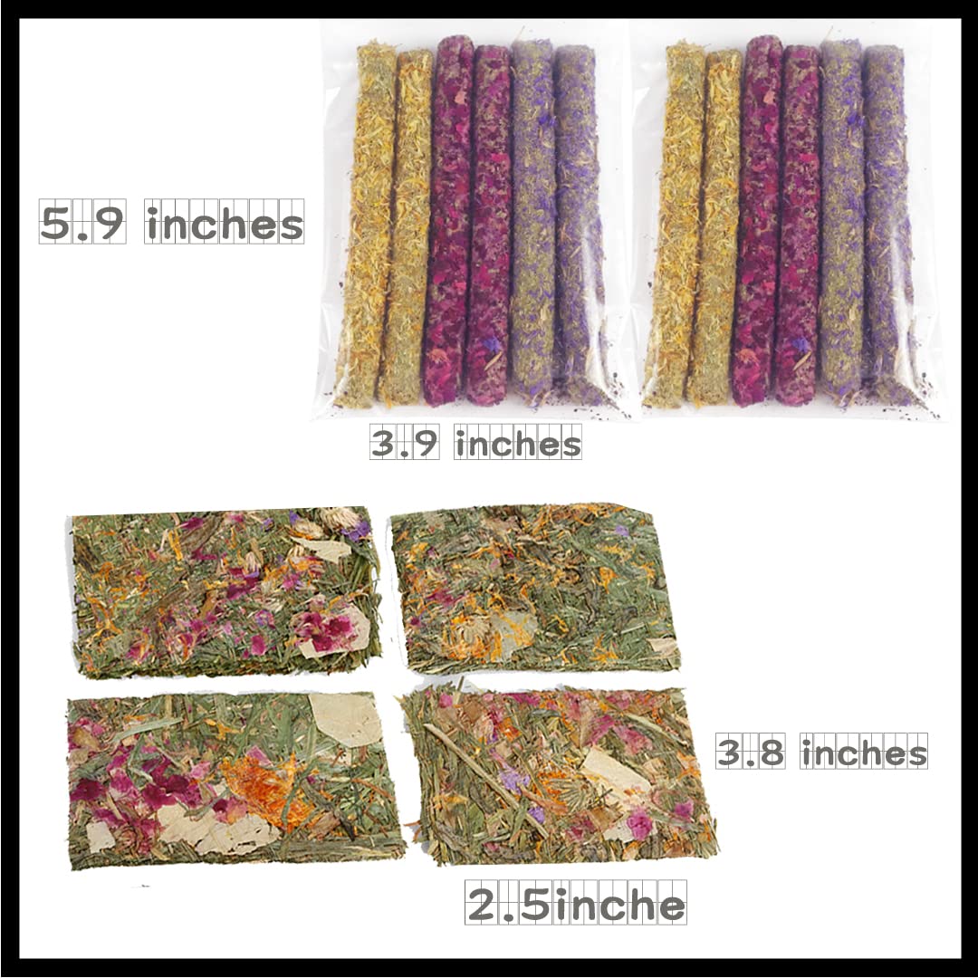 Abizoo 16-Pack Rabbit Flower Chew Toys - Natural Timothy Hay Sticks With Herbal Flowers For Rabbits, Guinea Pigs, Hamsters & Small Pets - View #9