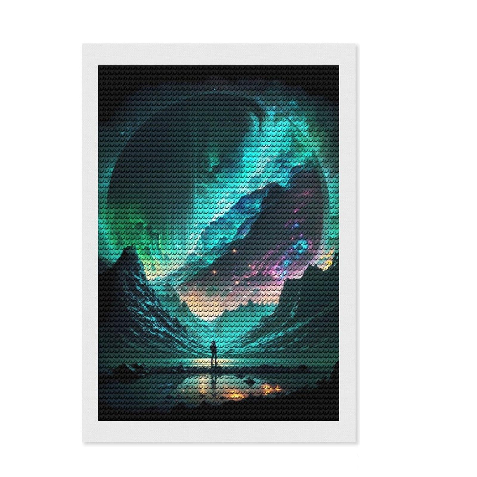 Junmoney Galactic Traveler Diamond Art Kit 8"x12", Home Decoration, Relaxing DIY, Modern Decor, Holiday Gift Idea, Creative Gift Idea
