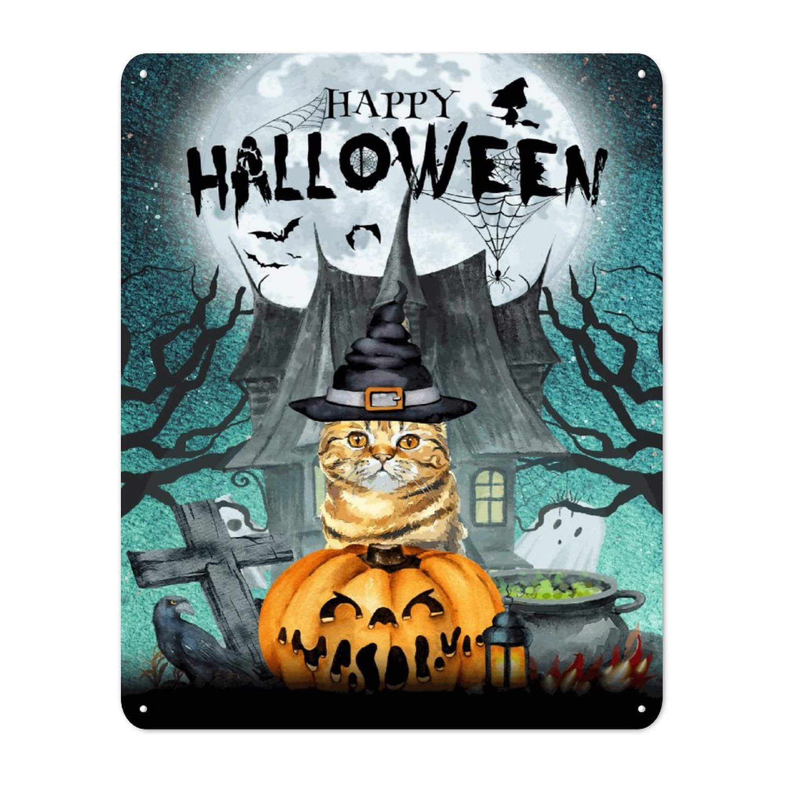 Panneau en métal d'Halloween coupe-vent pour décoration murale de garage