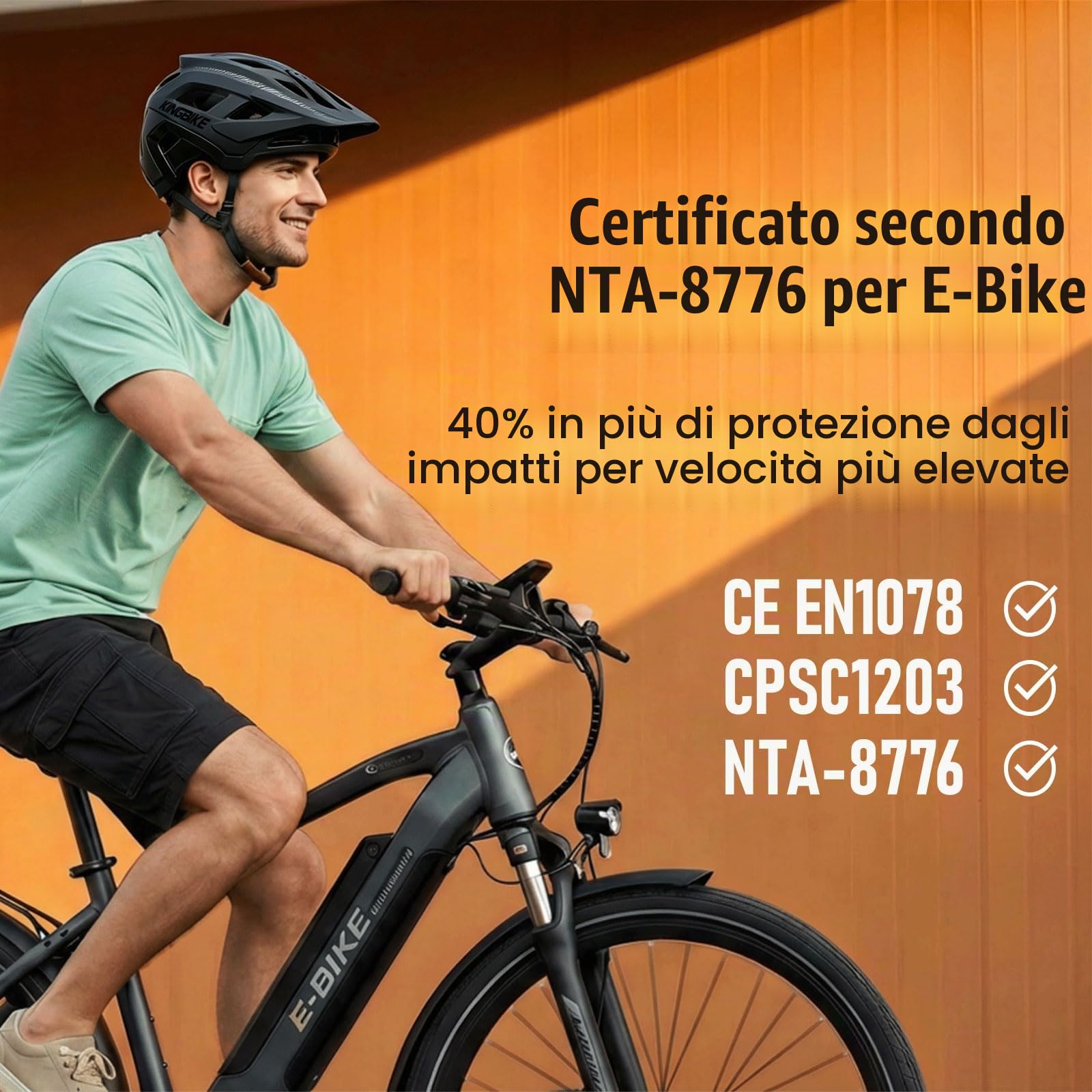 Casco da bicicletta Casco per mountain bike e MTB, con visiera regolabile, per uomini, donne, adulti e giovani (nero opaco, L)
