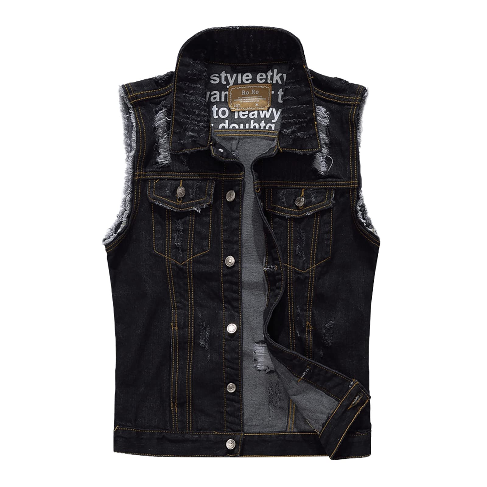 Klassische Herren Jeansweste Ärmellose Denim Vest Cowboy Biker Weste