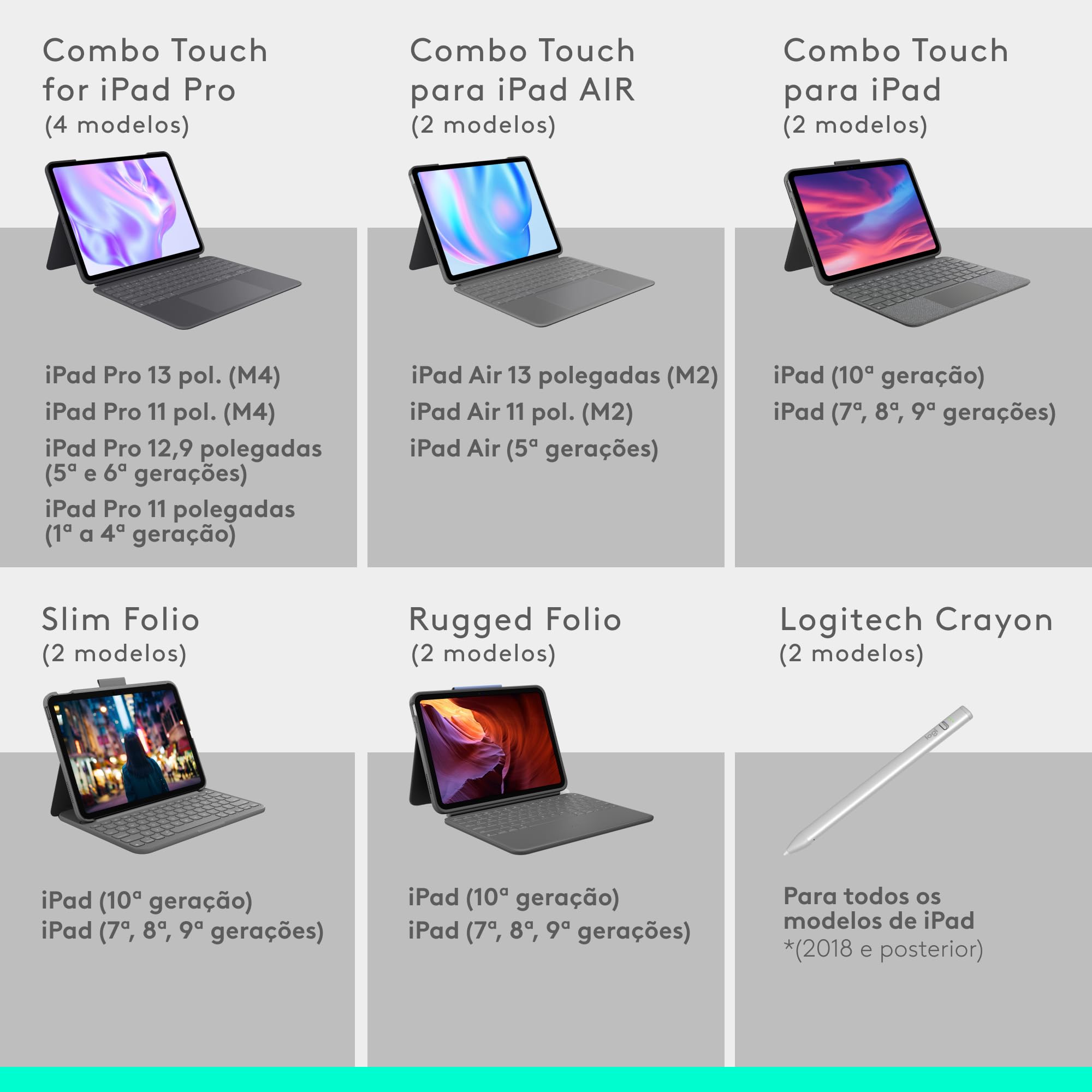 Capa com Teclado Logitech Combo Touch iPad Air 13