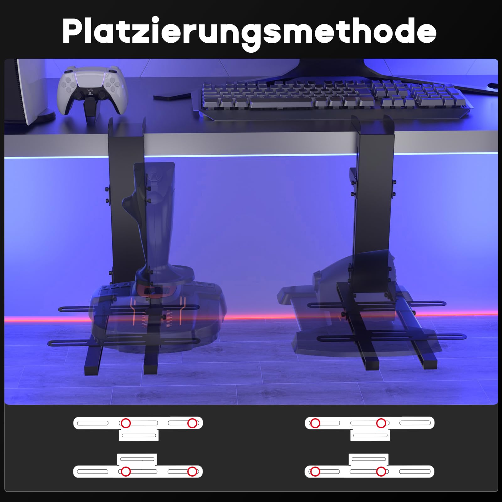 DIWANGUS Hotas Joystick Halterung für Logitech X56, X52, X52 Pro, Flugsimulator Steuerungshalterung für Thrustmaster T Flight HOTAS/T.16000M/TCA, Hotas Tischhalterung für das Flugsim-Spiel