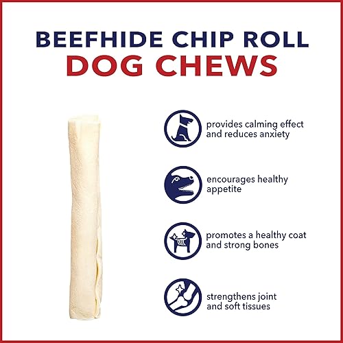 Miniatura 5 de Pet Factory American Beefhide - Rollos de chips de 5 pulgadas para perros, sabor natural, 8 unidades1 paquete