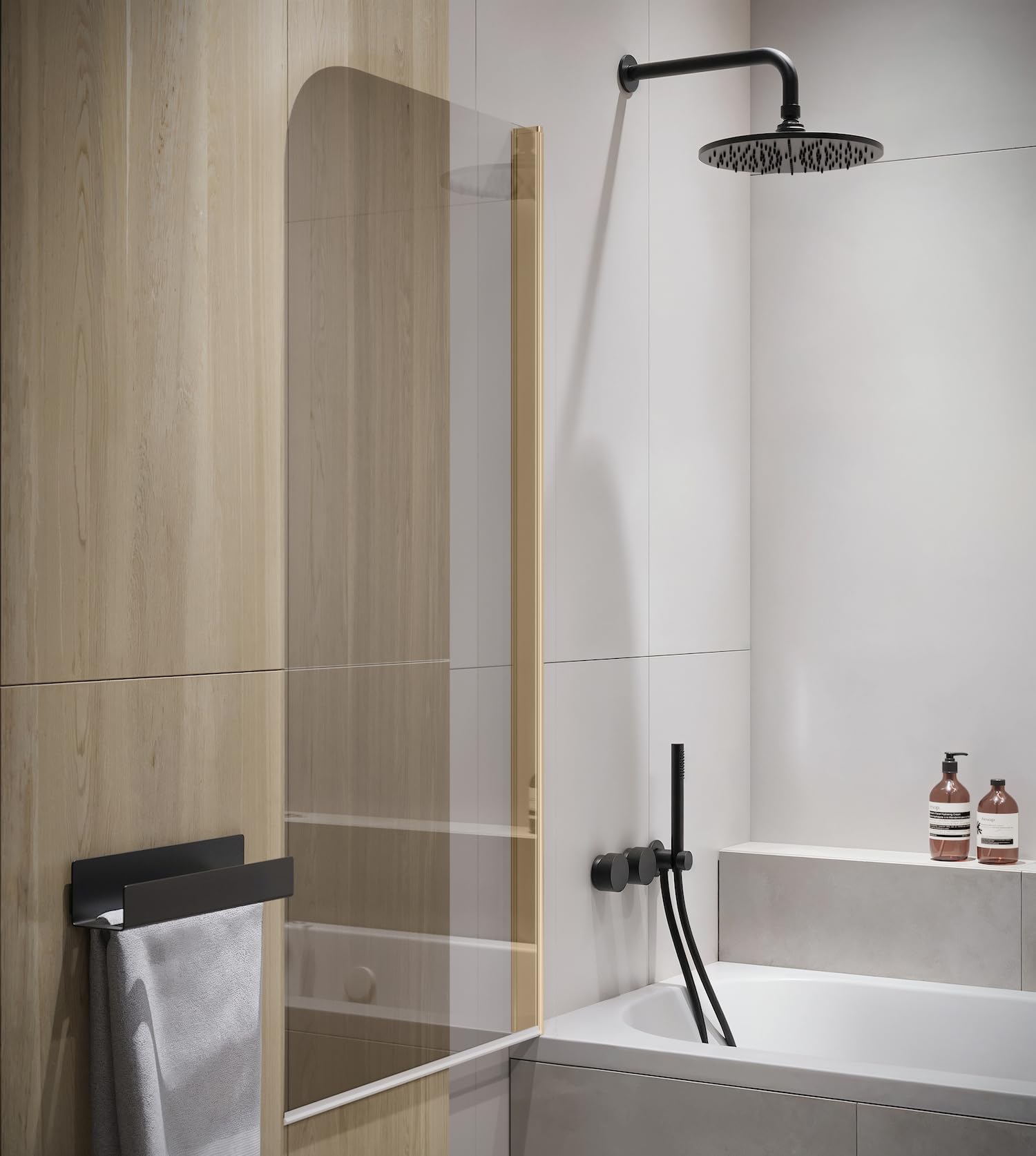 Paroi baignoire Torino 60 x 140 cm Badplaats - L'or - verre transparent
