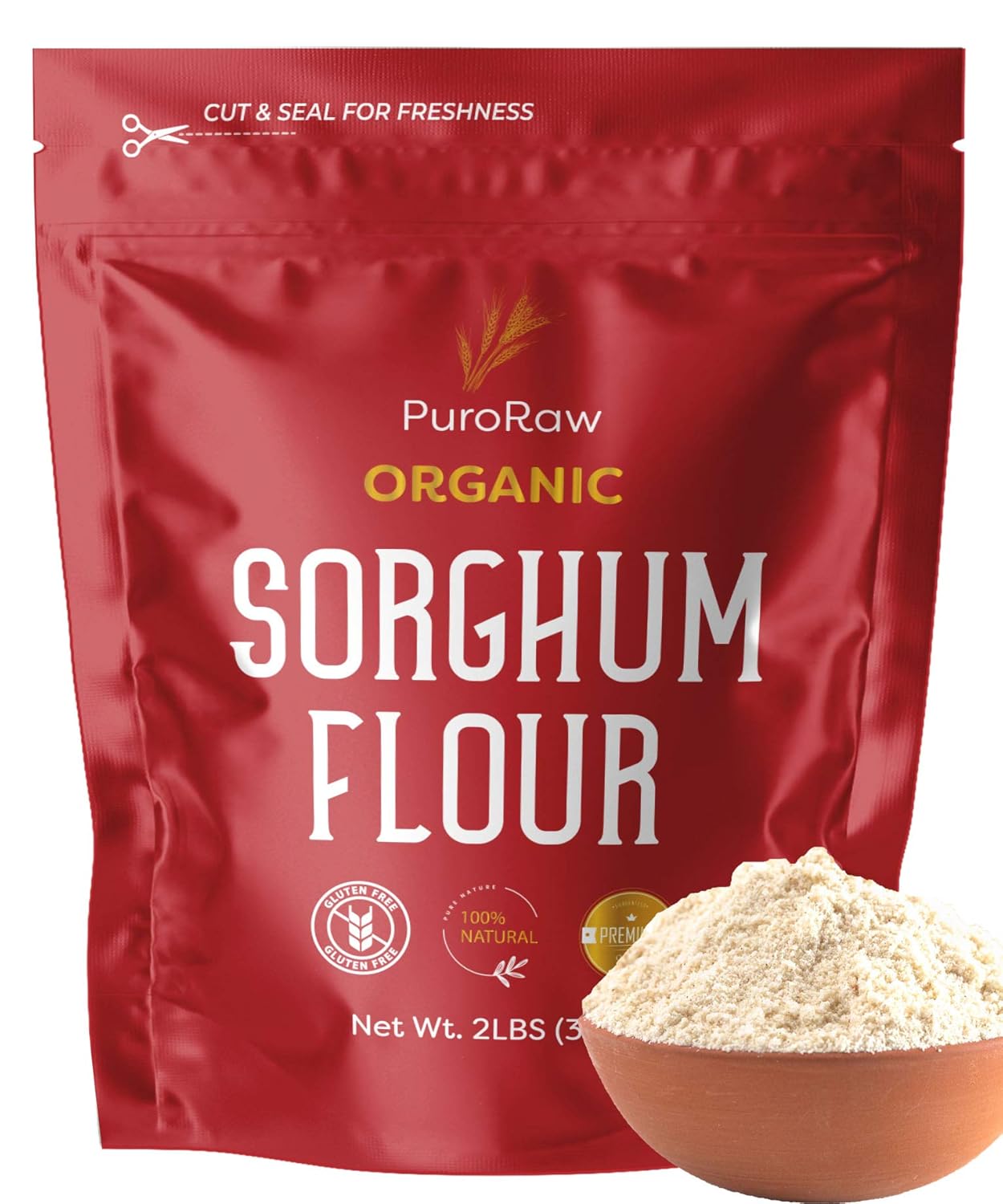Flour, 2lbs, Gluten Free flour, Jowar Flour, Sweet White Flour
