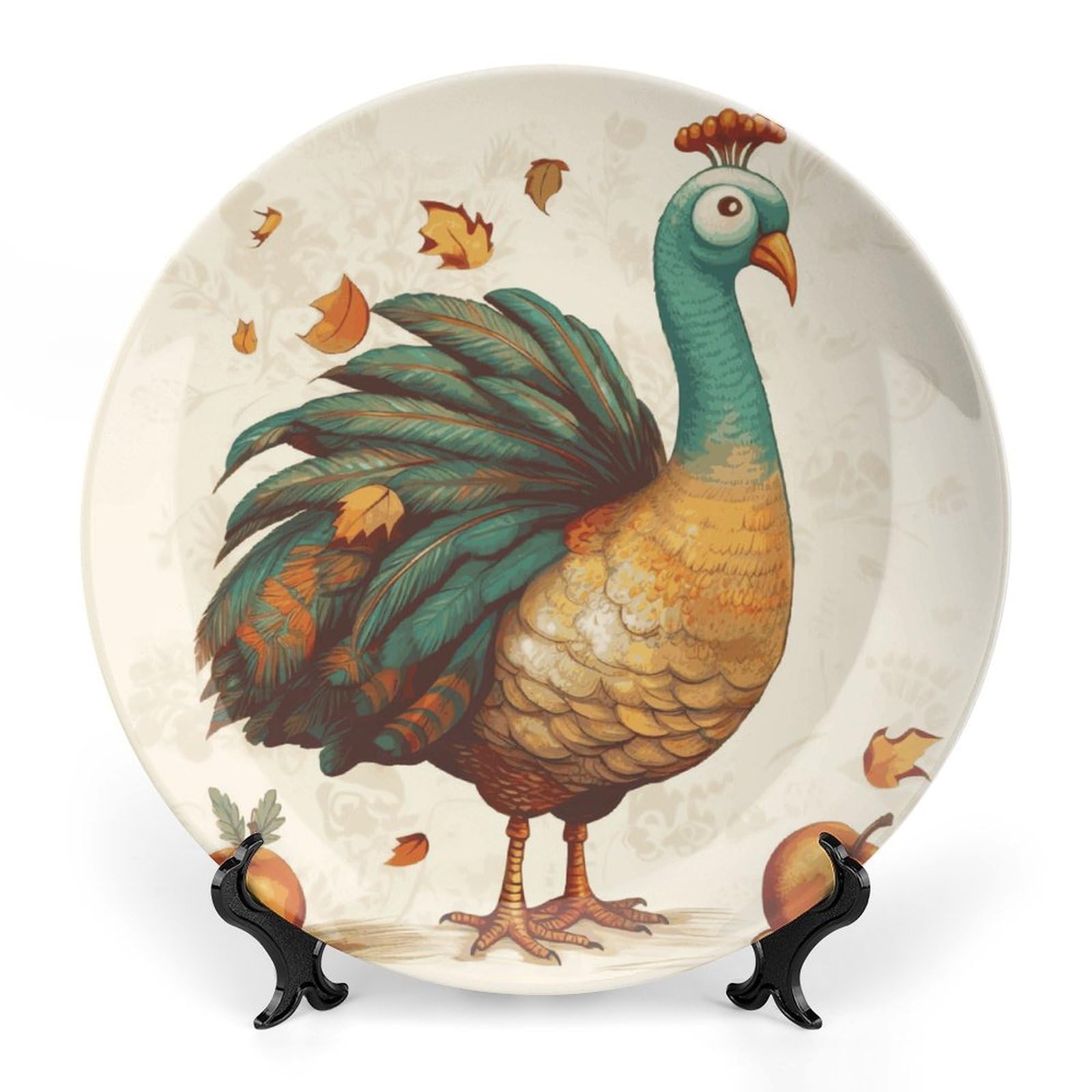 Platos decorativos de pavo para colgar en la pared del comedor rústico