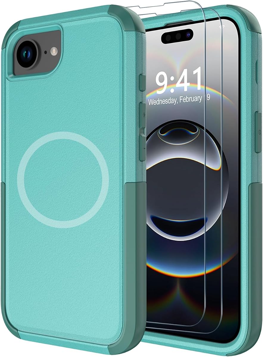 Diverbox for iPhone 16e Case & iPhone 17e Case [Compatible with MagSafe] [Shockproof] [Dropproof] [with Screen Protector ] Heavy Duty Protection Phone Cover (Teal)
