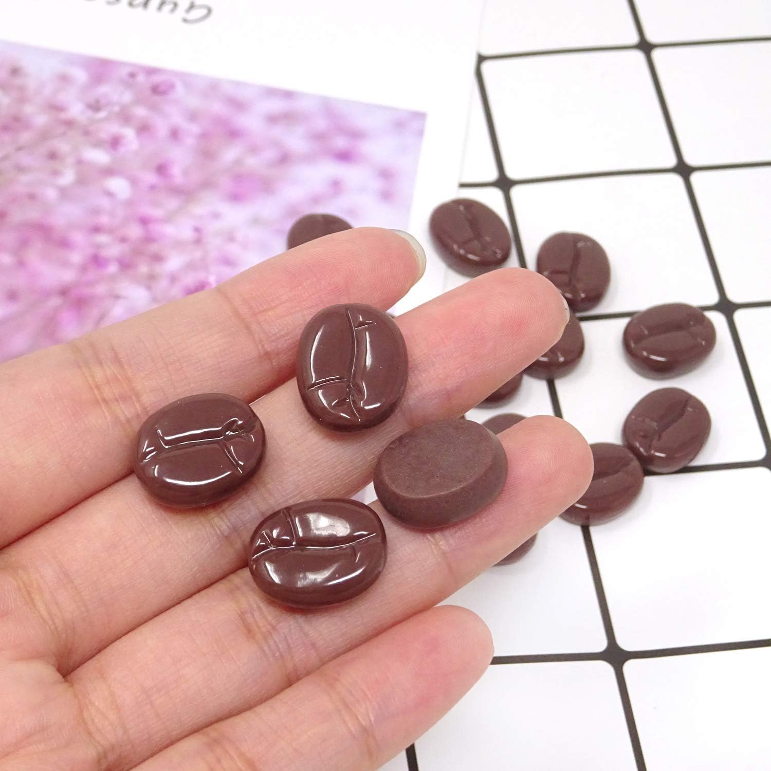Honbay 20PCS Faux Coffee Beans Flatback Resin Embellishments for DIY Crafts and Jewelry Making - Image 3