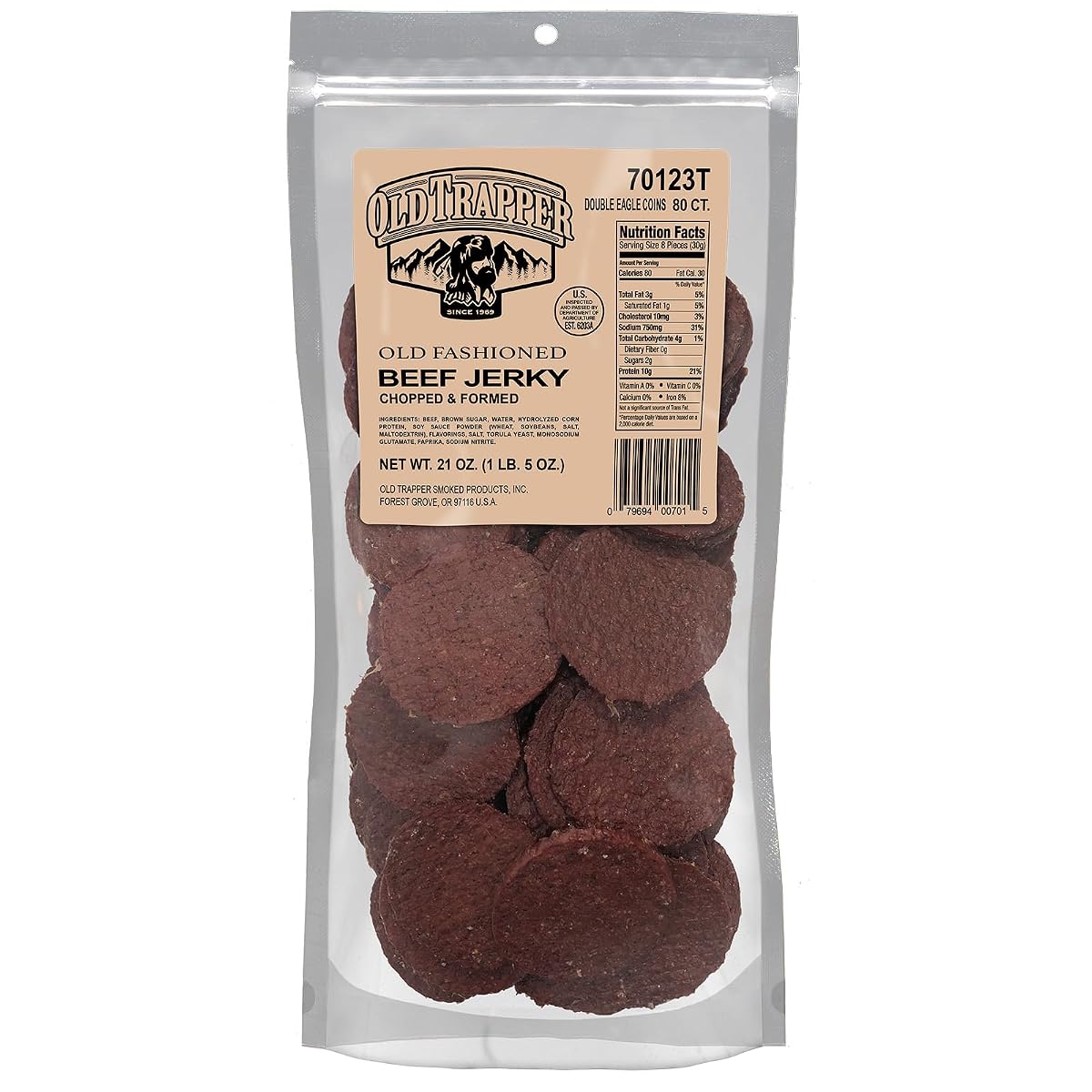 Old Trapper Beef Jerky, Old-Fashioned Flavor, 80 Count, 21oz