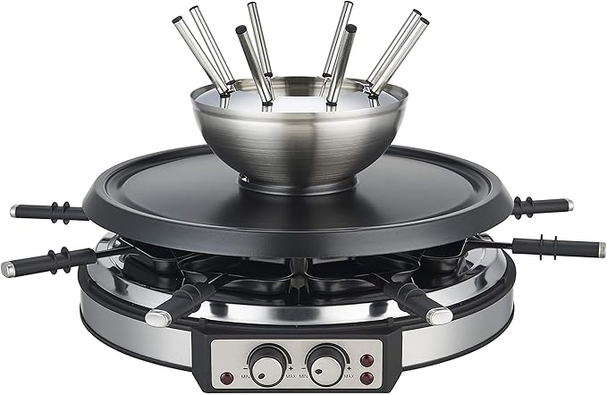 Set Fondue Eléctrico y Parrilla Raclette GIVENEU 1500W 8 Personas miniatura 7