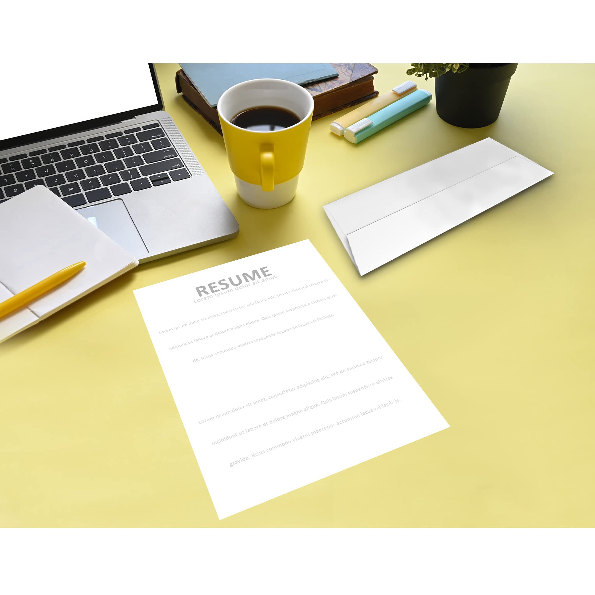 Lot de 100 feuilles de papier et enveloppes vierges - Taille unique (17,8 x 25,4 cm) - Avec enveloppes assorties - Idéal pour les lettres professionnelles ou personnelles