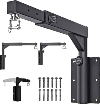 Supporto Da Parete Per Sacco Da Boxe – Girevole 360°, Lunghezza Regolabile 44-64 Cm, Base Con 6 Viti