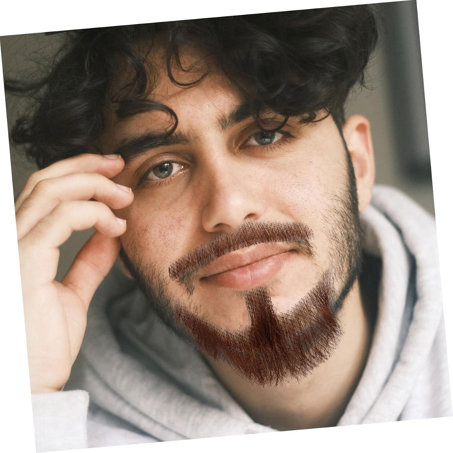 BESPORTBLE 1set Lifelike Artificial Beard Set for Men Realistic Cosplay Facial Hair for Parties Halloween and Masquerades Crafted from Human Hair for Authentic Appearance Light Brown
