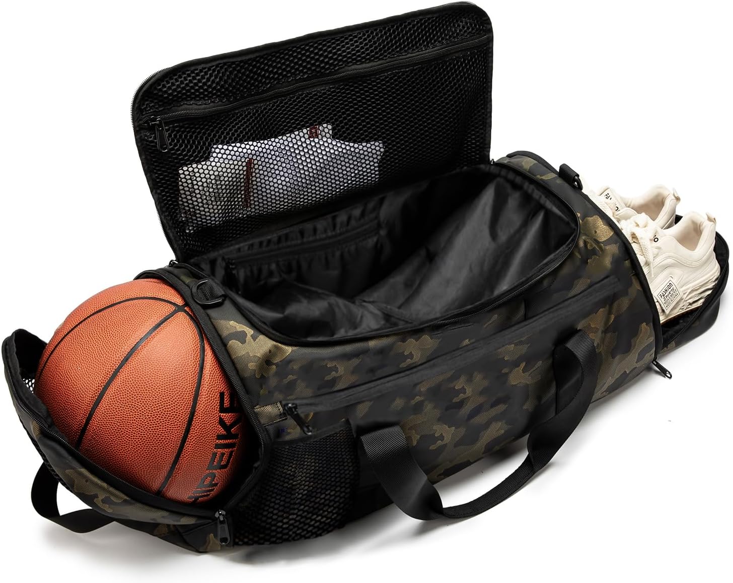 ROYALFAIR Basketball duffel bag Large Sports Bag with Separate Ball Holder & Shoes Compartment,Best for Basketball, football,Volleyball,Gym