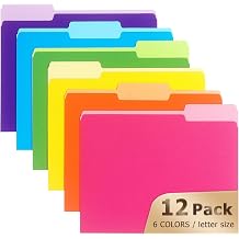 LONGKEY 12 Pack File Folders, Manilla Folders 8.5 x 11