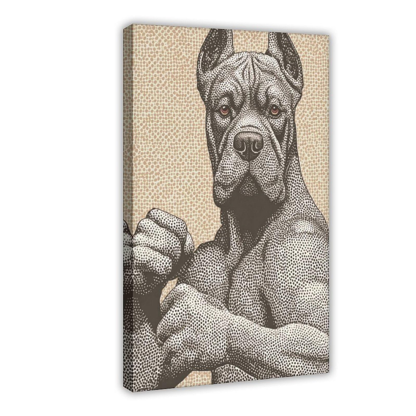 Portrait Cane Corso toile tendue décoration chien fun - 8