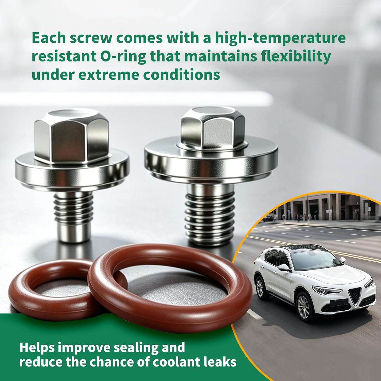 Coolant Bleeder Screw Kit Compatible with Alfa Romeo Giulia Stelvio