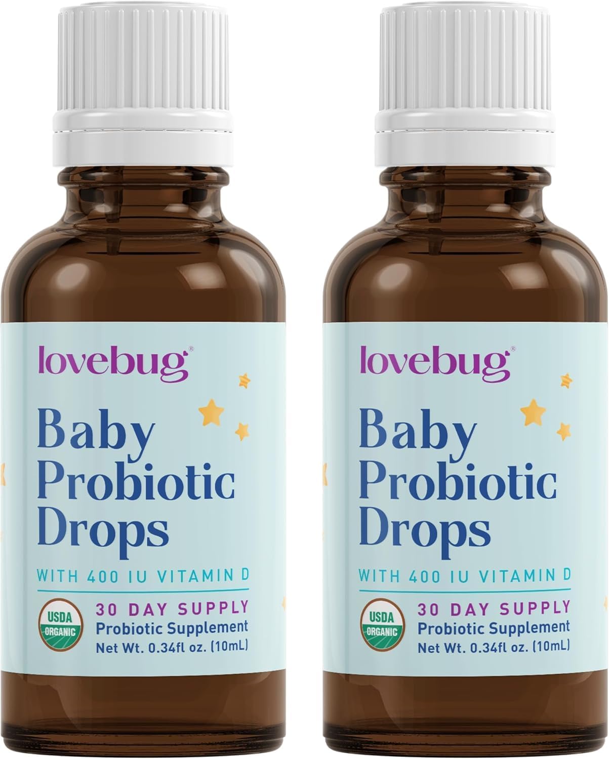 LOVEBUG Baby Probiotic Drops - Organic Probiotics for Immune Support and Baby Constipation & Colic Relief - Tasteless & Sugar-Free Liquid Drops for Newborns, Babies & Infants (0-12 Months) - 20ml