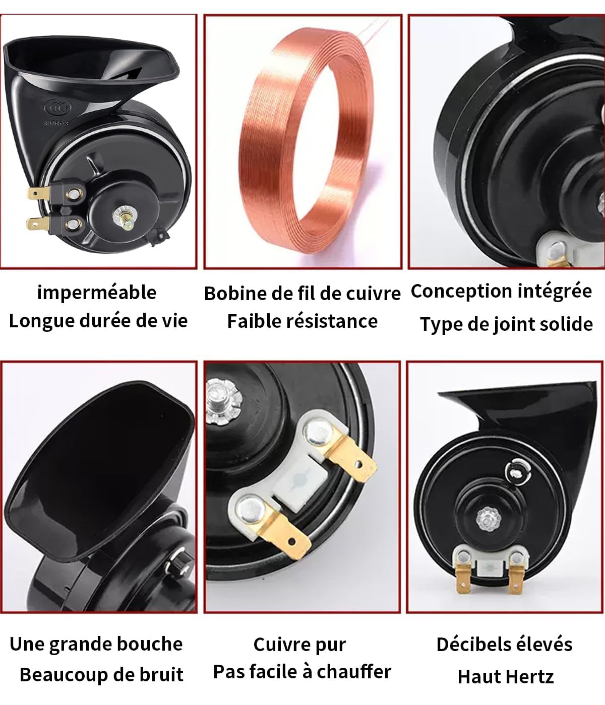 Hupe 12v Laute, Signalhorn Wasserdichte Doppel Horn Super Laute Lkw Hupe Auto Tiefton Hupen Luft Hörner LKW Horn Ersatz Kit Universal für Auto Motorrad LKW Boot FARBIN (Boutique horn neu)