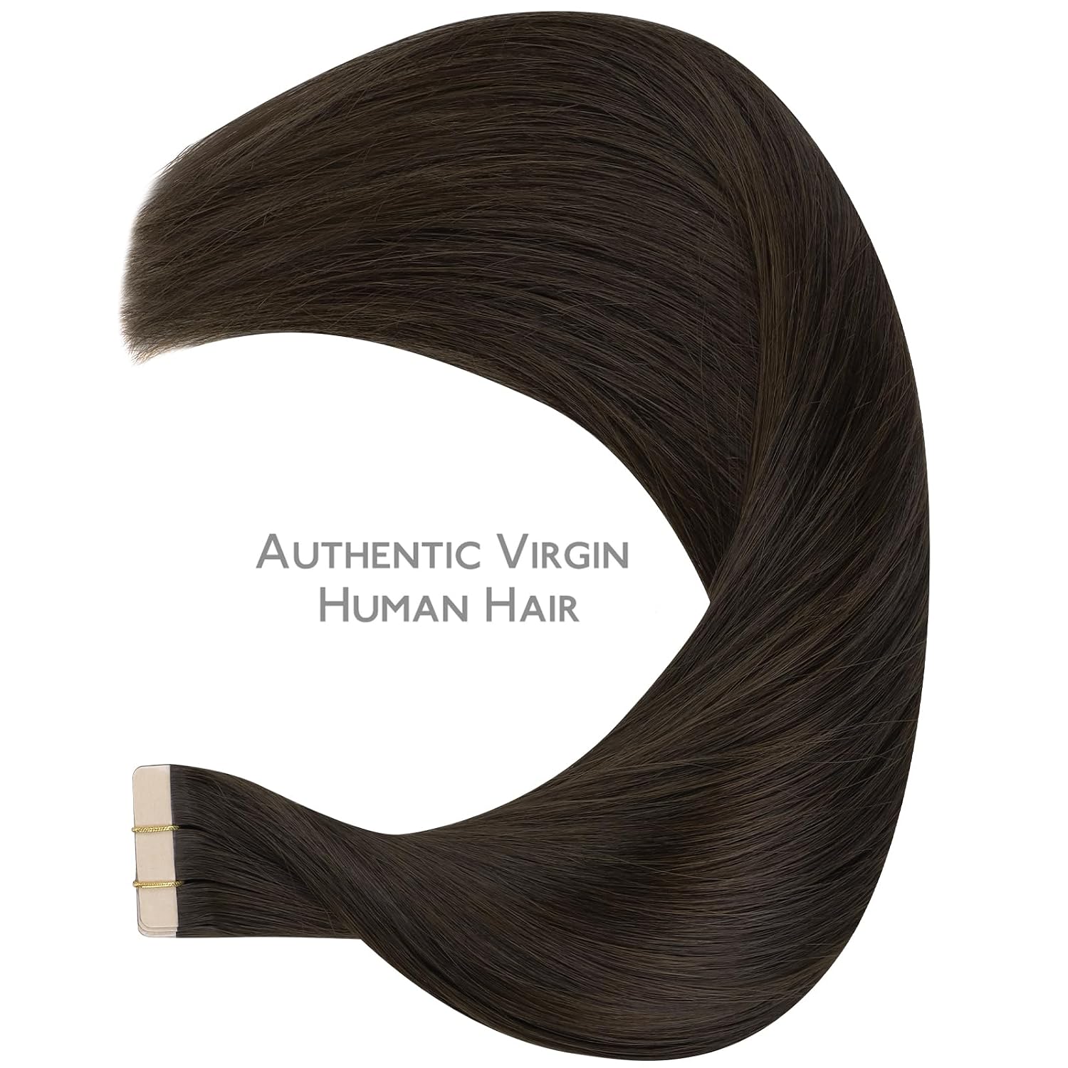 WENNALIFE Tape in Hair Extensions - Human Hair, Dark Brown, 10pcs 25g, 18 inch Remy Invisible Tape Ins, Straight, Colored, Soft, Real Human Hair Refill Set