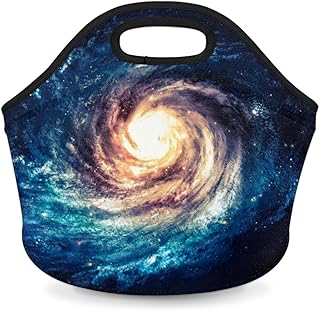 Nebulae Galaxies Neoprene Lunch Bag Soft Washable Lunch Box Reusable Insulated Lunch Bag Lightweight Meal Prep Bags for Office Work Picnic Beach