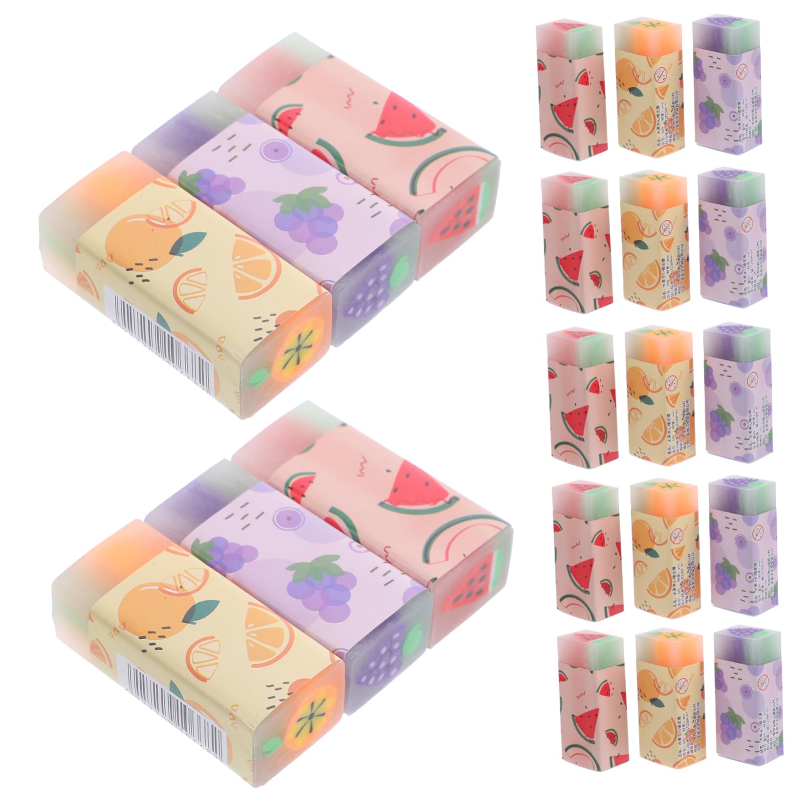 Gomme Frutta 36 Pezzi in Gomma, Forme Adorabili per Bambini