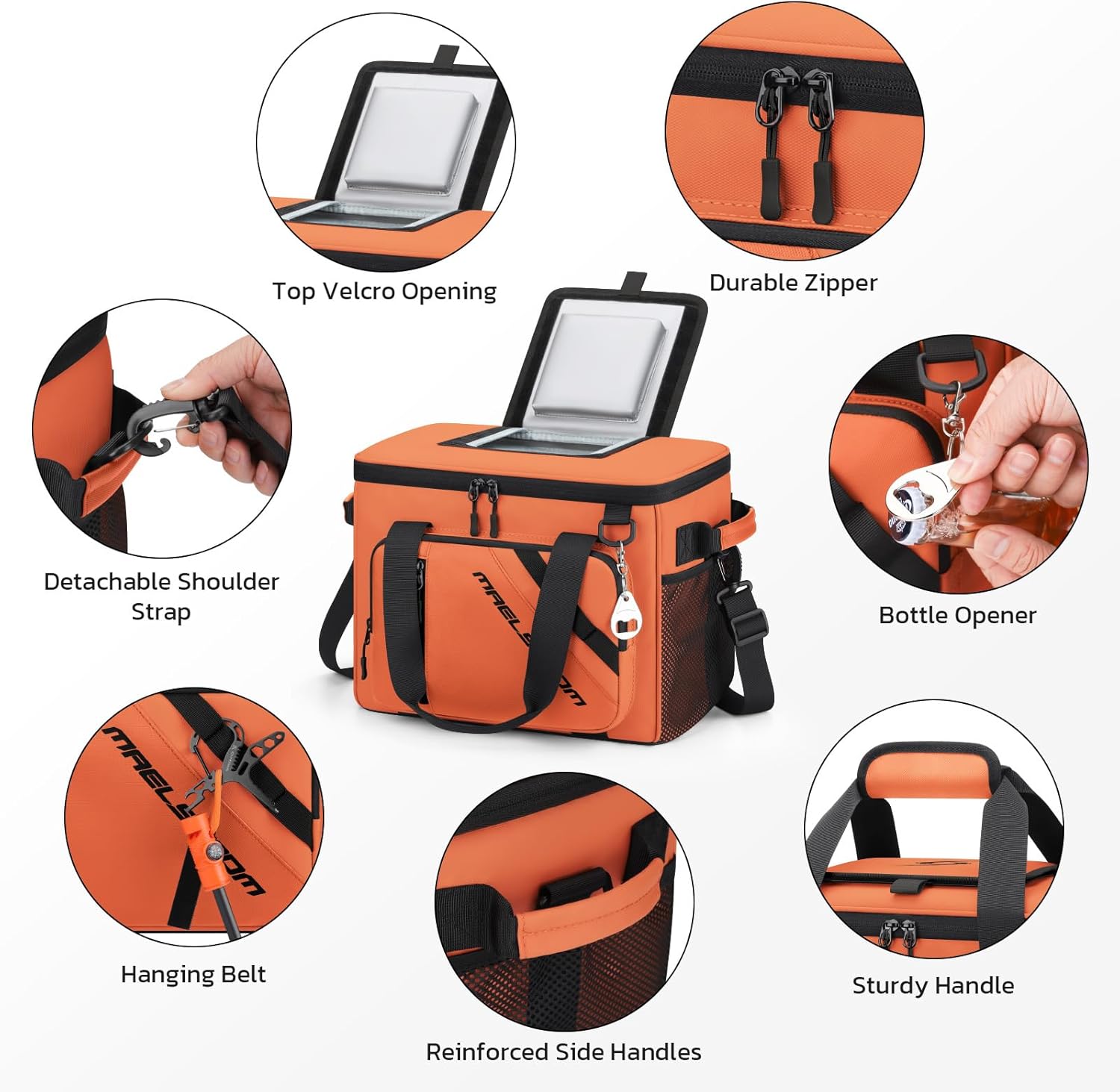 Maelstrom 30 Can Large Leakproof Soft Cooler Bag, Insulated Collapsible Ice Chest with Bottle Opener, Portable for Beach, Camping, Travel & Shopping - Image 2
