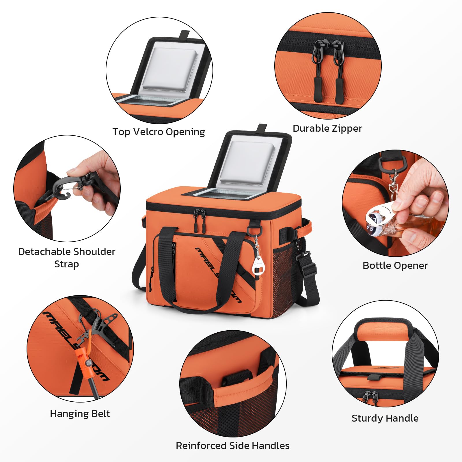 Maelstrom Kühltasche 25L, Faltbare isolierte Kühltasche mit Schnellzugriff | 5-Schicht-Isolierung, 16 Std. kalt, auslaufsicher, wasserdicht, mehrere Taschen, Flaschenöffner, Strand, Camping & Picknick
