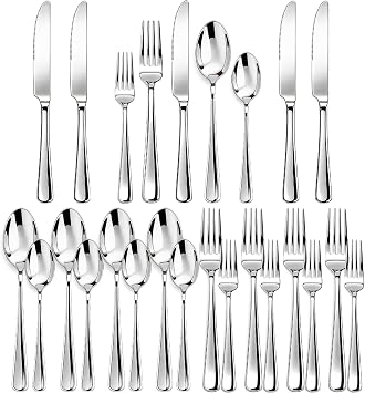 20 Piece Stainless Steel Flatware Set,Cutlery Utensil Silverware Set for Home,Kitchen,Party,Buffet,Banquet,CateringSilver