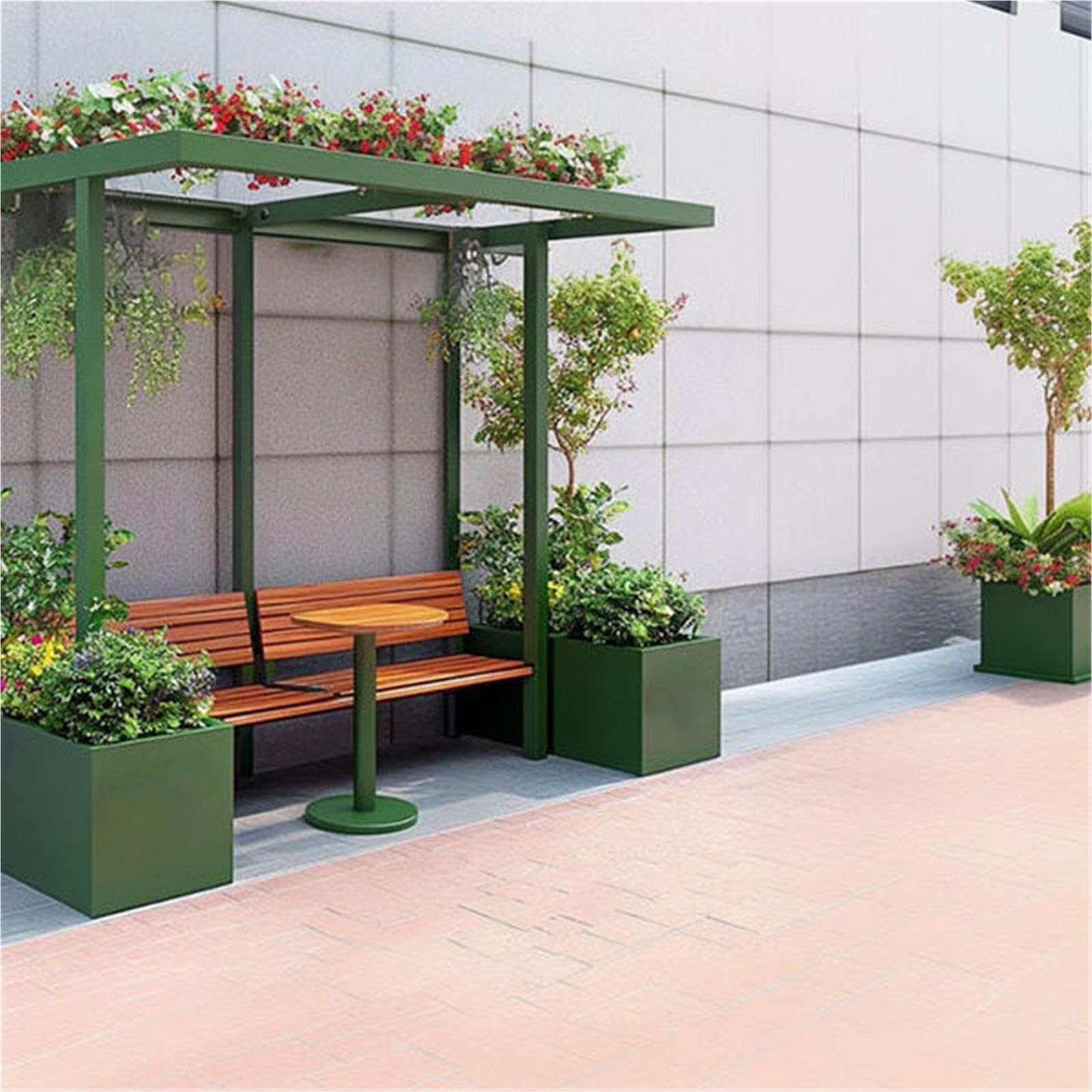 Parkpflanzbank Outdoor-Freizeit-Sitz-Blumenkasten-Kombination
